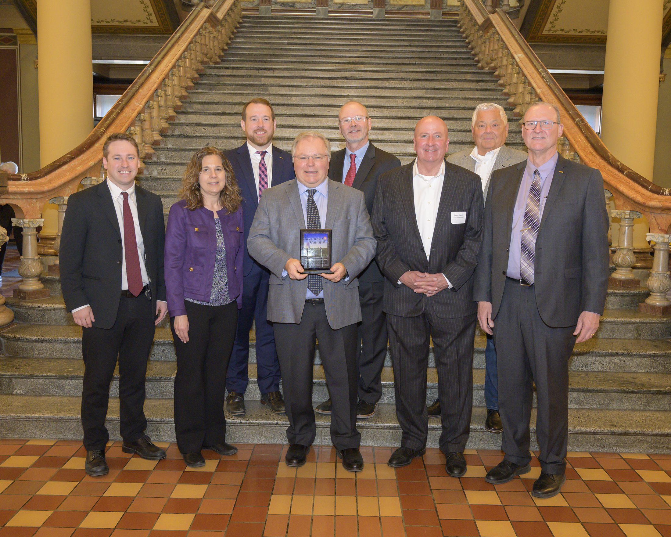 IADG Staff Receiving Keep Iowa Beautiful Organization Award for Excellance